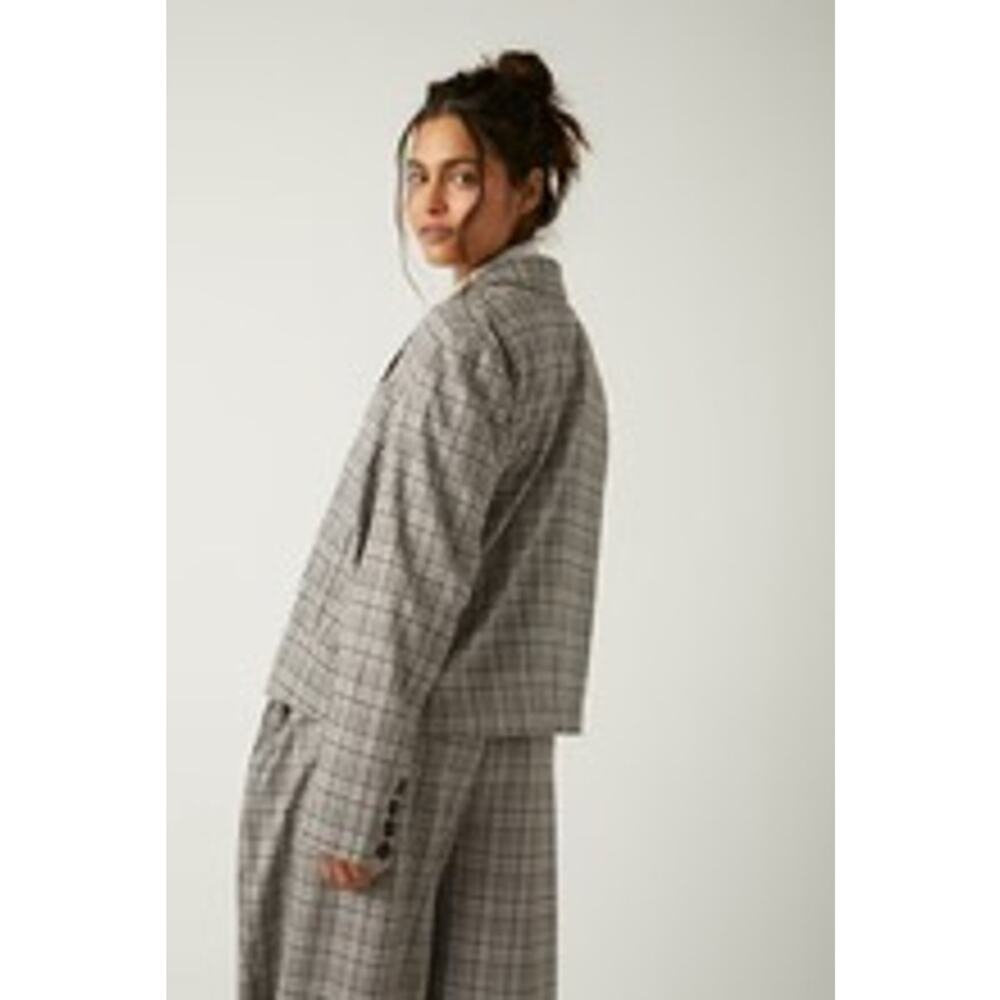 #235 FREE PEOPLE-WE THE‎ FREE CALI BOXY PLAID BLAZER SIZE: SMALLL- RET: $168 - Picture 4 of 13